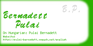 bernadett pulai business card